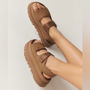 UGG Women's Goldenglow bison brown chunky sandals